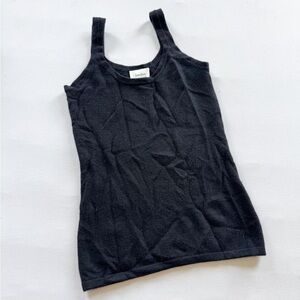 Neiman Marcus Women's Scoop Neck Sleeveless Cashmere Sweater Tank Black Size S